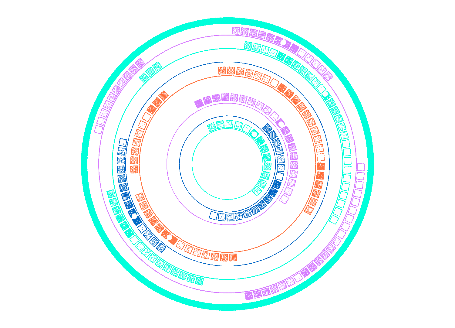 Animation of the Airclinix ecosystem transitioning to the Airclinix logo, and back.